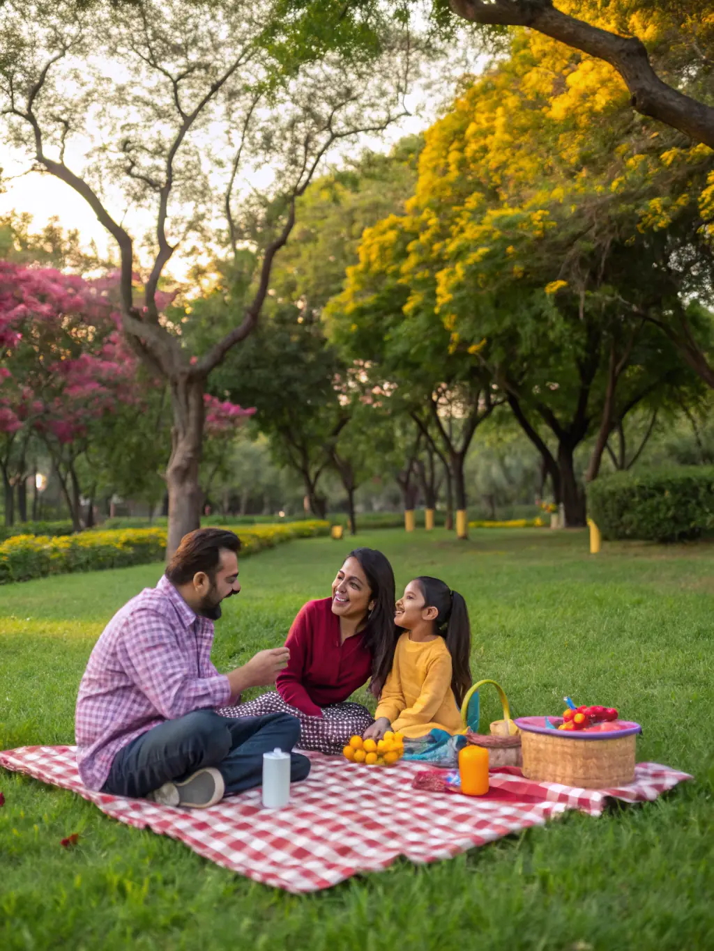A community gathering at the Vignes Pond, with families enjoying a picnic and recreational activities, highlighting the association's role in fostering community bonds.